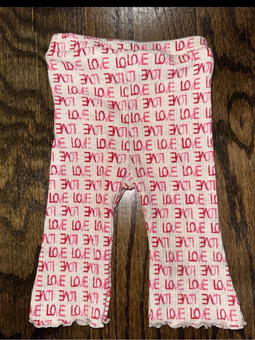 Baby/Infant Girl Old Navy Pink and Red "LOVE" Ribbed Leggings size 0-3 months